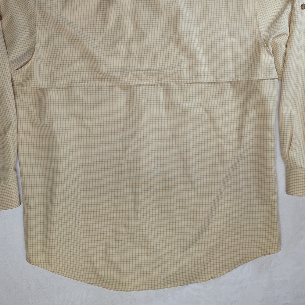 John Rich Bros Woolrich Mens Yellow Checkered Vented Hiking Fishing Shirt Size L - Picture 11 of 15